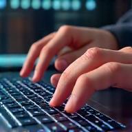 Illustration of hands-on work on a laptop